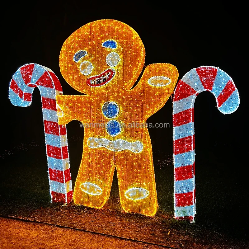 

IP65 Waterproof Outdoor 3D Style Christmas Decoration Landscape Lighting Candy Rattan Pattern Light Emitting Diode