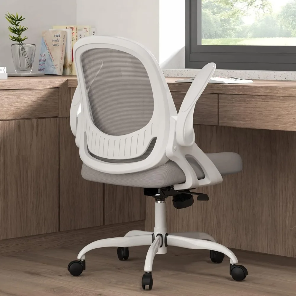 Home Office Work Desk Chair Comfort Ergonomic Swivel Computer Chair Breathable Mesh Desk Chair with Wheels Flip-up Arms