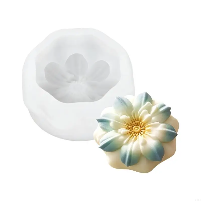 L9BE Easy to Clean 3D Flower Shaped Silicone Molds Perfect For Pastry Baking Projects
