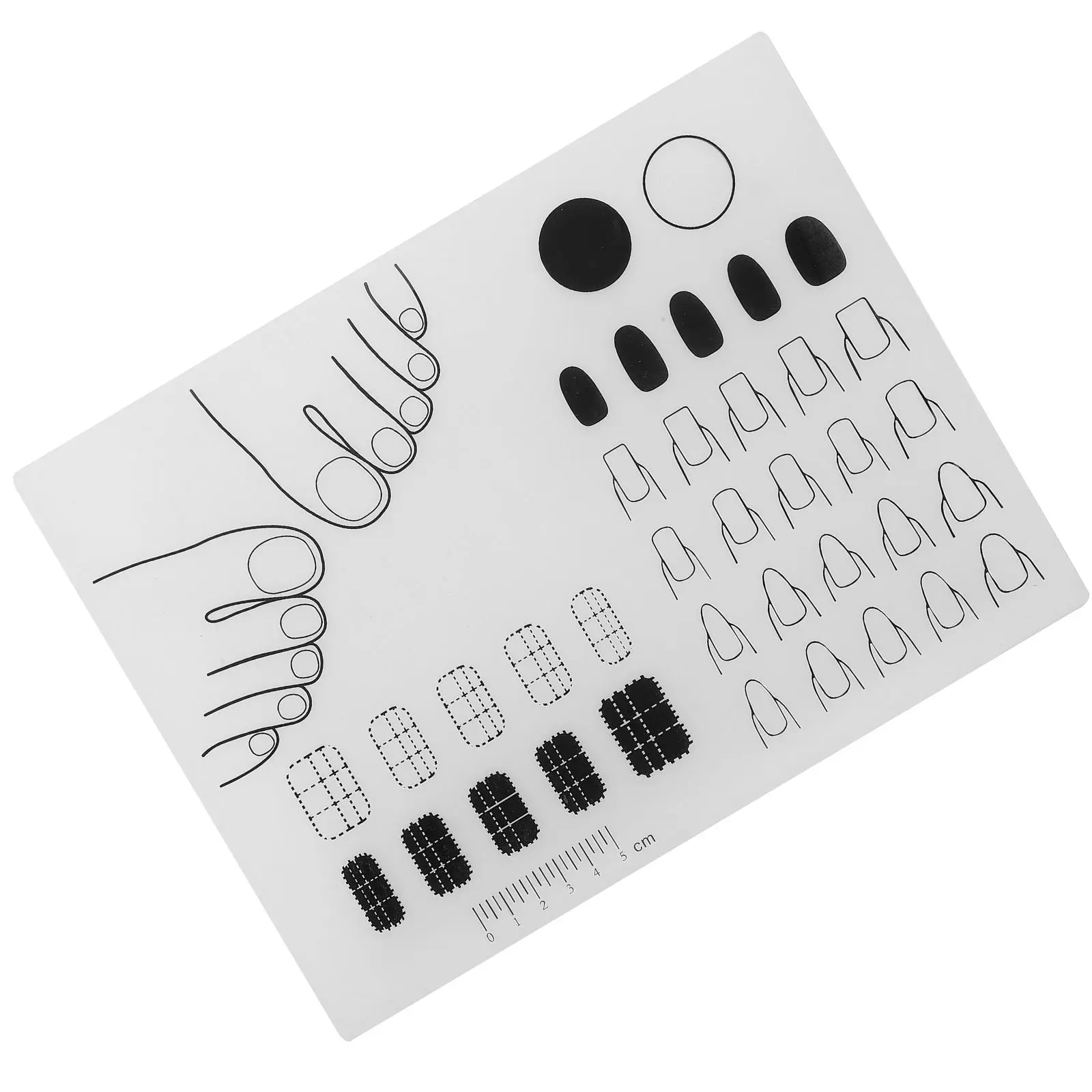 

Silicone Stamping Plate Nail Mat Manicure Pad for Tech Fun Look Black Area Color Testing Ruler Measured Size
