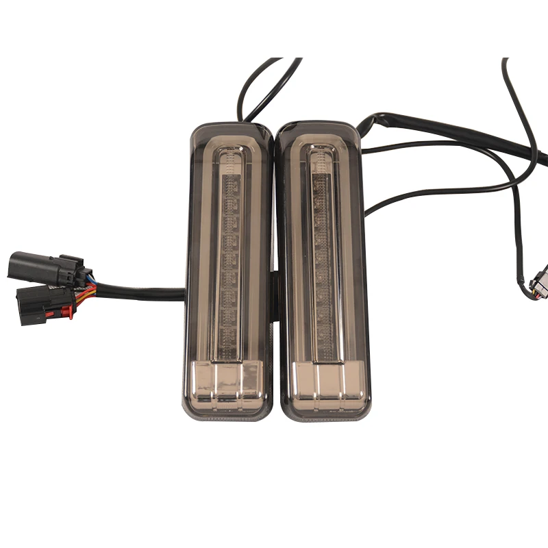 Custom World Motorcycle LED Support Filler Inserts Lights For Touring FLHXSE FLHR FLTRX 2014-UP Saddlebag Side Turn Signal