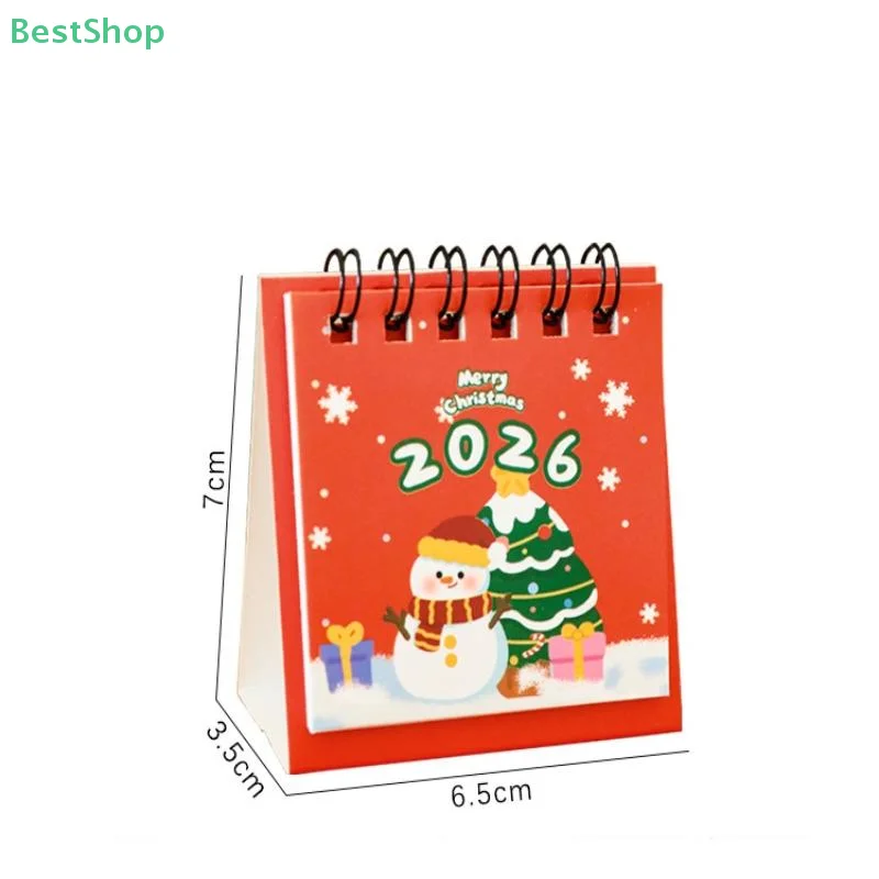 💕2026 Christmas Theme Mini Desk Calendar Creative Portable Coil Calendar Planner For Desk Or Office Use