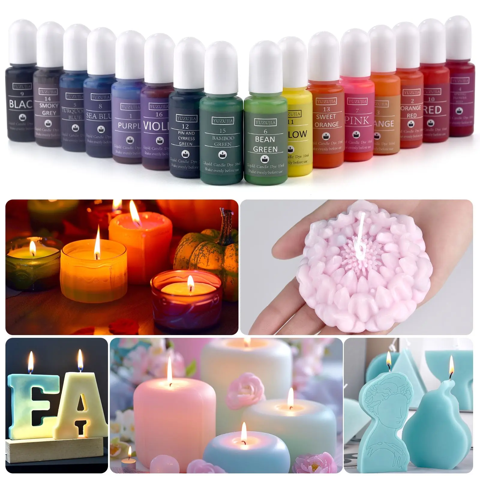 10ml/Bottle Wax Candle Color Dye Aromatherapy Colorant Pigment DIY Soap Dyes High Concentrated Dye DIY Candle Making Pigment