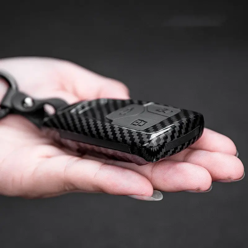Car Key Case  Cover Shell Carbon Fiber For Audi A4 B9 A5 A6 S4 S5 S7 8W Q7 4M Q5 TT  Smart Remote Protector Auto Accessories