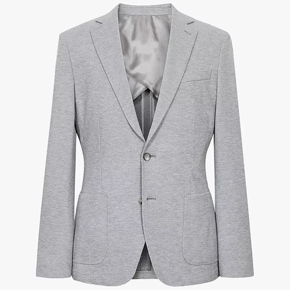 Comfortable Jersey-Stretch Fabric Suit Jacket Tailor Made Comfort Partially Lined Stretchy Cotton Casual Wear For Spring Autum