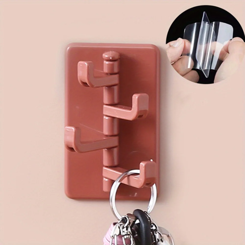 1pc Wall Mount Storage Hook - Strong Self-Adhesive Backing, Space-Saving Rack, Waterproof, Convenient Shelf for Kitchen Storage