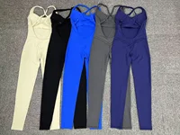 Sexy Cross Backless Bodycon Sporty Jumpsuit with Cups Women One Piece Gym Workout Outfit Sportswear Sleeveless Fitness Overalls - Image 6