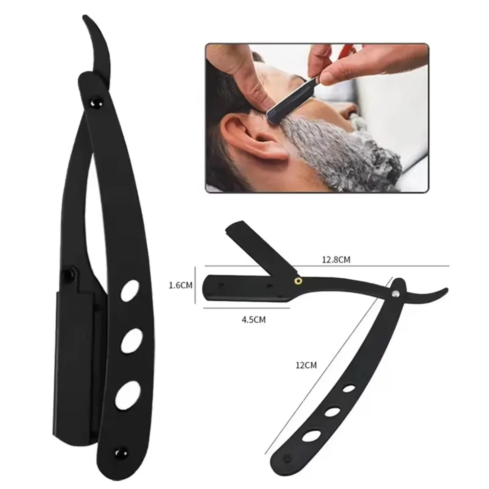 Barbershop All-Steel Razor Stainless Steel Trimmer Manual Knife Holder Razors Hairdressing Shaving Face Trimming Knife Holder