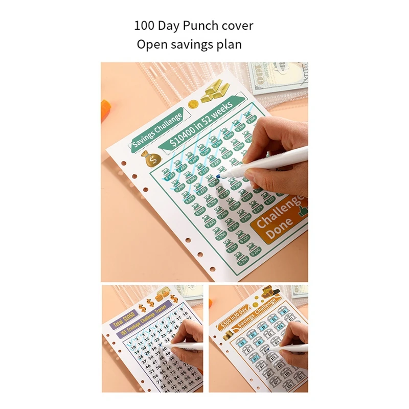 100 Envelope Challenge Binder Savings Binder For Save 5050 With Cash Envelopes For Budget Planning