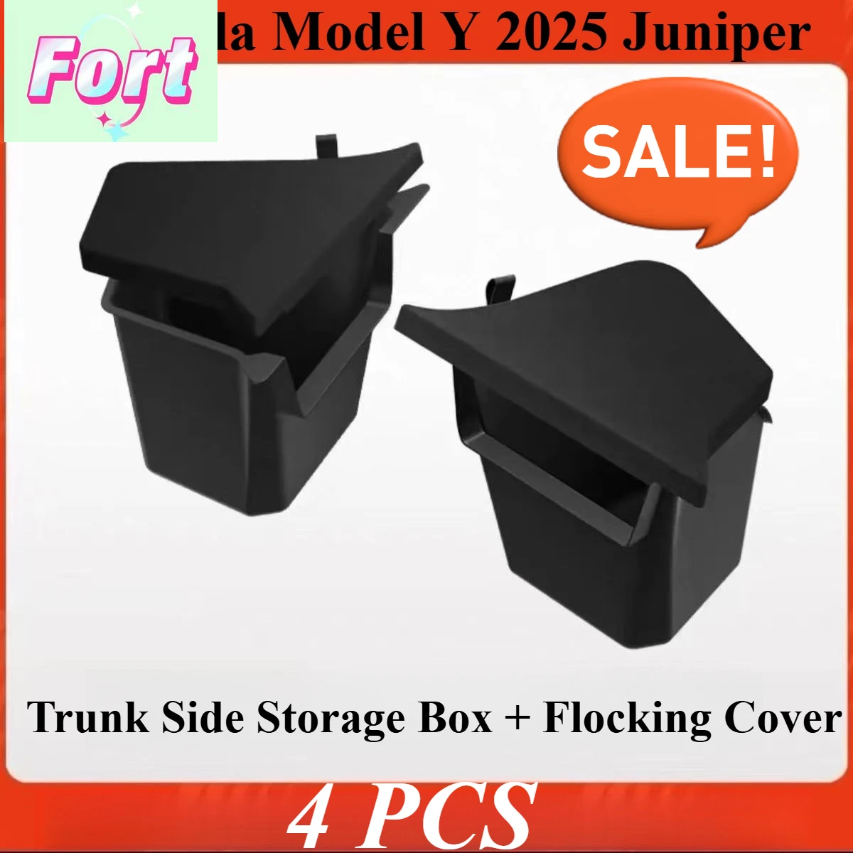 New Trunk Organizer For Tesla Model Y Juniper Launch Refresh 2025 Rear Trunk Storage Bins Side Box Organiser TPE Accessories