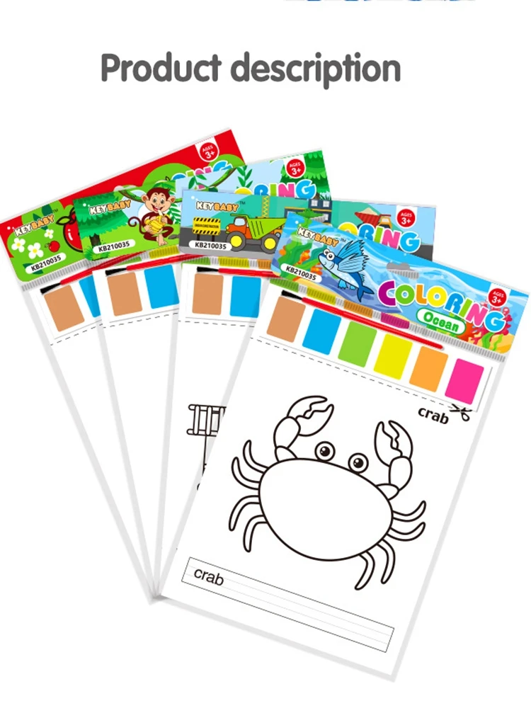 8 stron/zestaw kolorowanki dla dzieci Montessori papier akwarelowy z farbami zabawki przenośne dzieci gwasz malowanie zabawka edukacyjna — zdjęcie 2