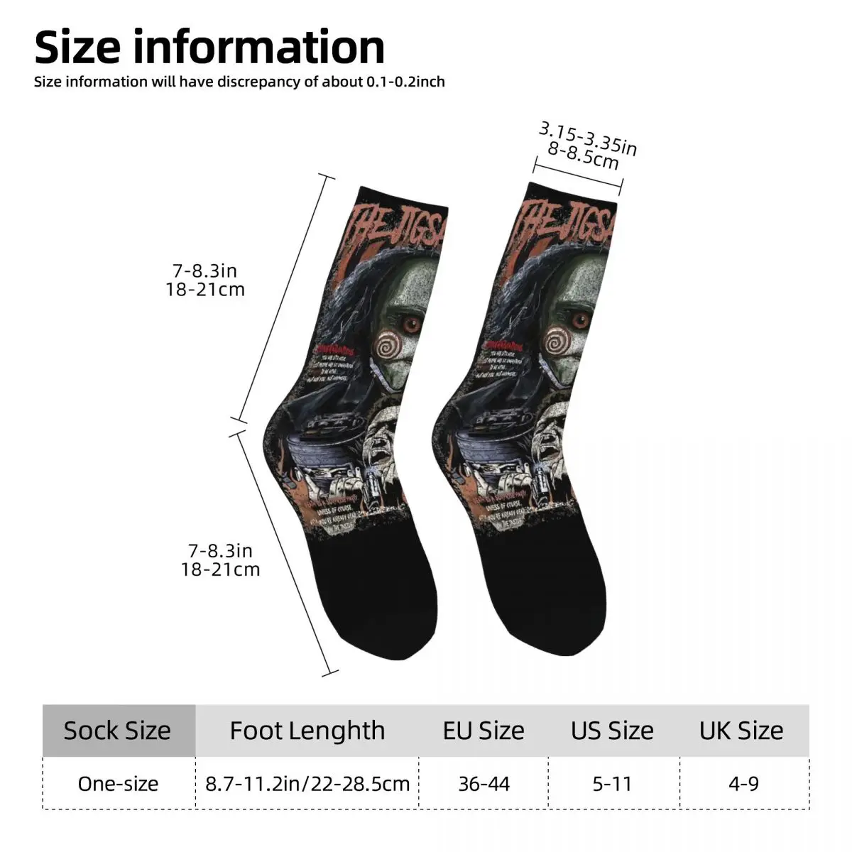 Men\'s Socks Scary Saw Horror Movie Stockings Autumn Funny Medium Soft Socks Design Running Sports Non-Slip Socks