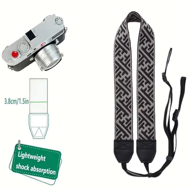 Camera Shoulder Strap 3.8CM Neck Strap Adjustable Cotton/Nylon PU Leather Camera Shoulder Neck Strap Belt for DSLR Digital SLR