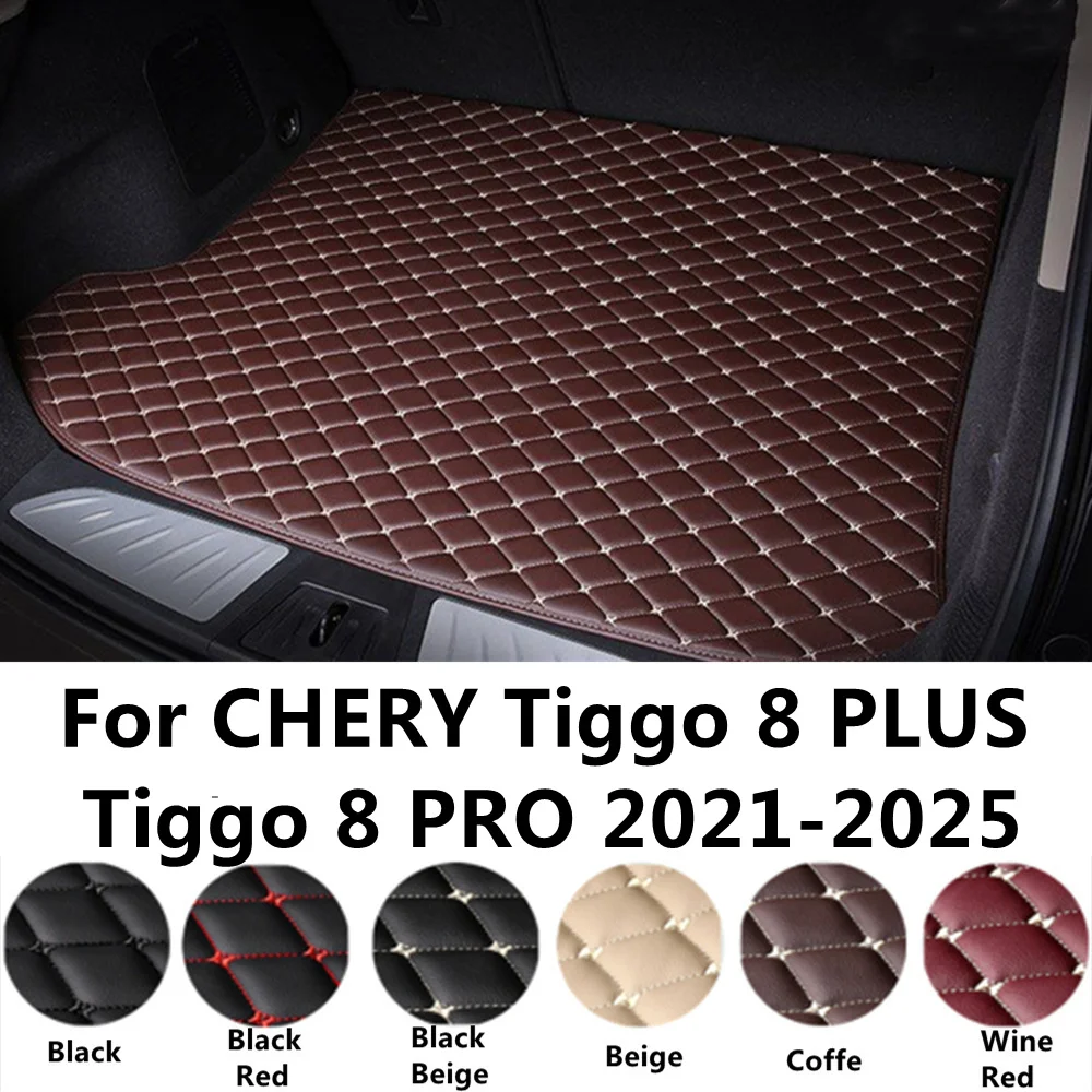 Кожаный коврик в багажник автомобиля SJ XPE, изготовленный на заказ для CHERY Tiggo 8 PRO PLUS 2025, хвостовой лоток для багажника, автоподкладка, грузовой ковер, грязевой коврик для багажа