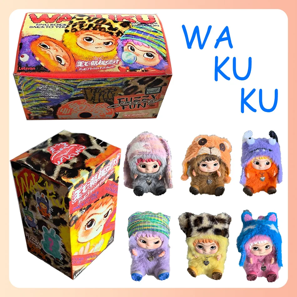 ส่งของทันที ของแท้ Wakuku Panda Trendy Fun Party Blind Box ฟิกเกอร์น่ารัก ตุ๊กตาน่ารัก จี้กระเป๋า ของขวัญเซอร์ไพรส์