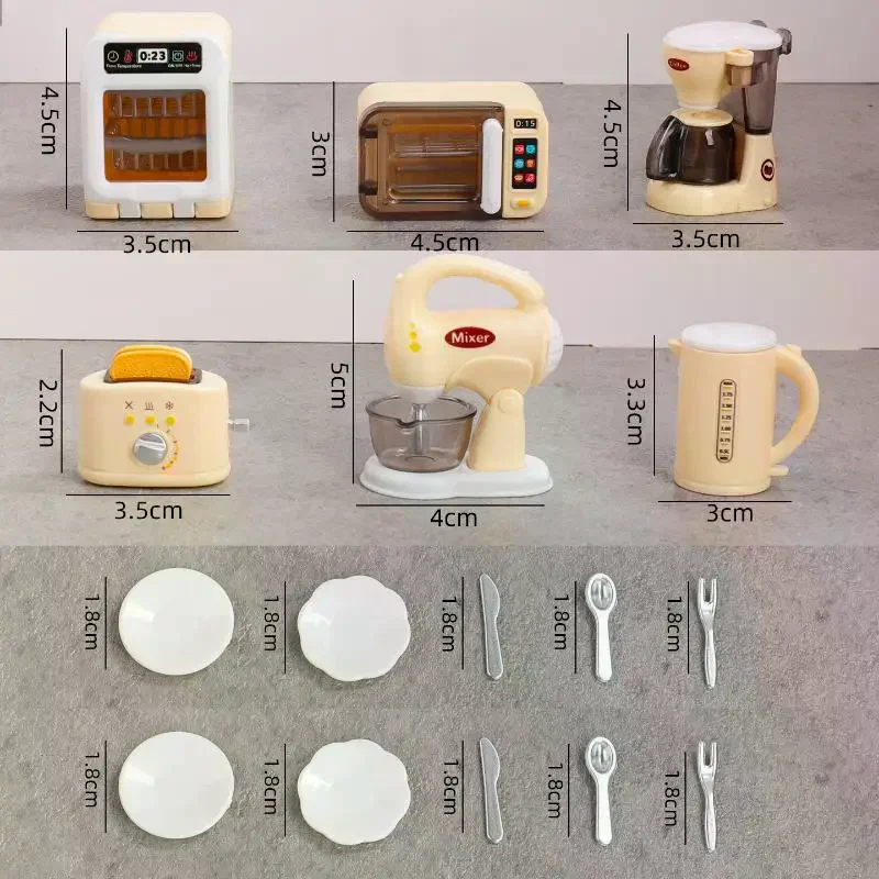 1 Set Home Appliances Decor Toy 1:12 Dollhouse Miniature Coffee Machine Egg Beater Model Doll House Accessories