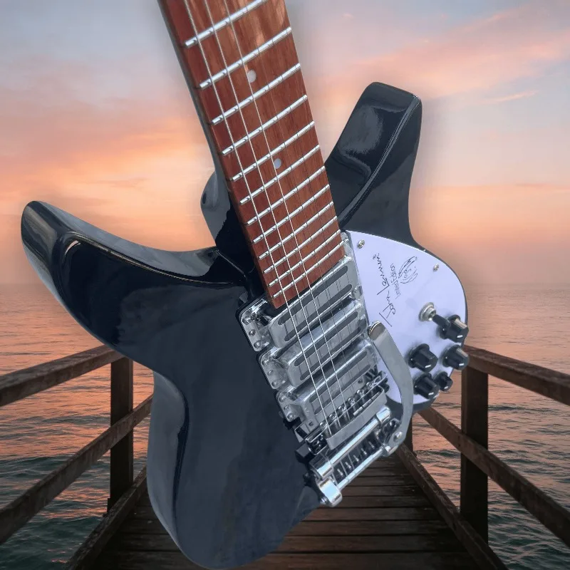 Glossy Black 325 Style 6‑String Electric Guitar Three Single Pickups System Pop Rock Stage Limited Signature Edition Guitar