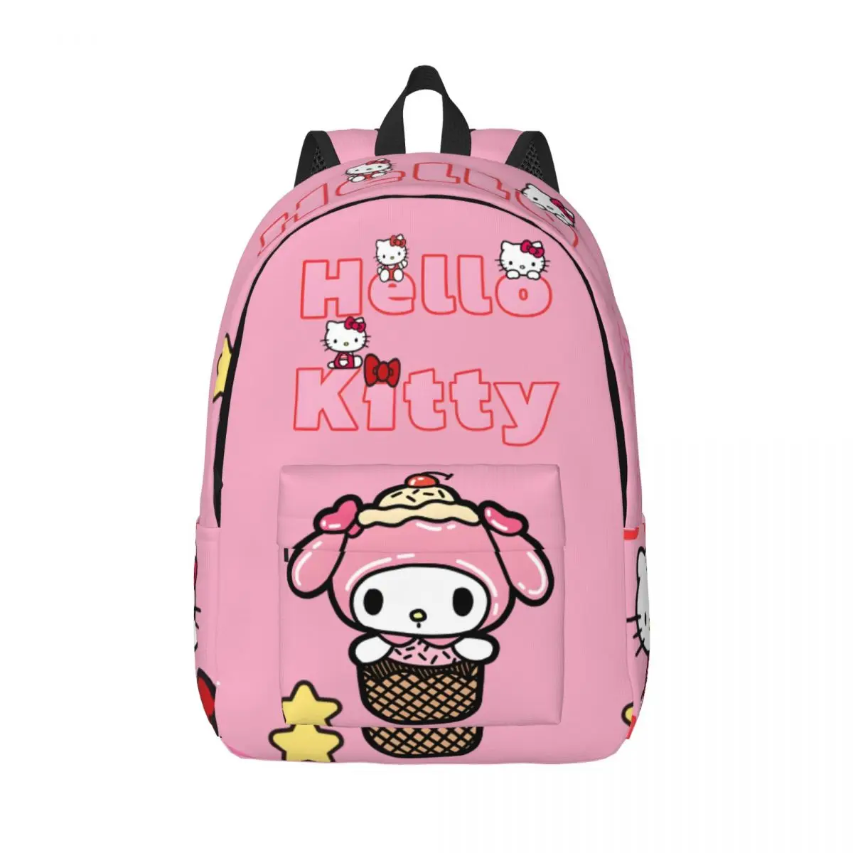 My Melody Ice Cream Plush Sticker Children's Bags Hello Kitty Children Light Weekend Picnic For Gifts Retro Washable Storage Bag