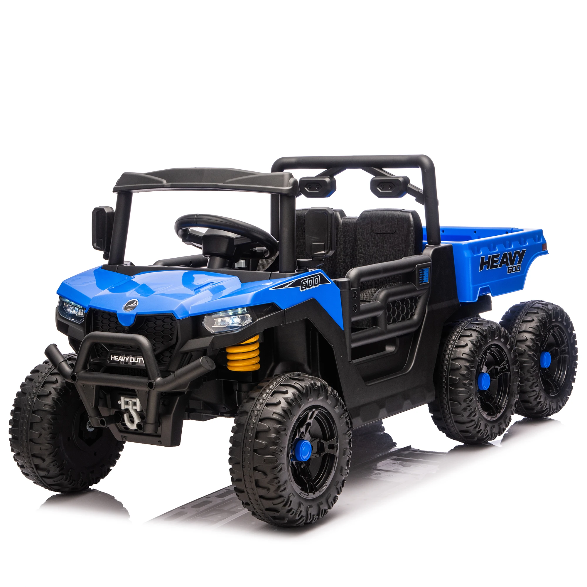 24V 440W Kids Ride on Electric Tractor with Parent Remote Control Suspension Bluetooth Music 1.86-3.41MPH for Kids Blue