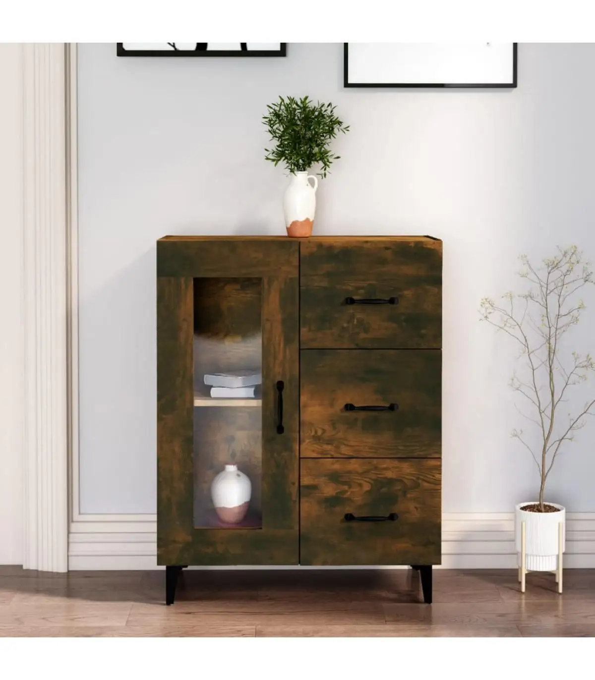 69,5x34x90 cm smoky oak plywood sideboards