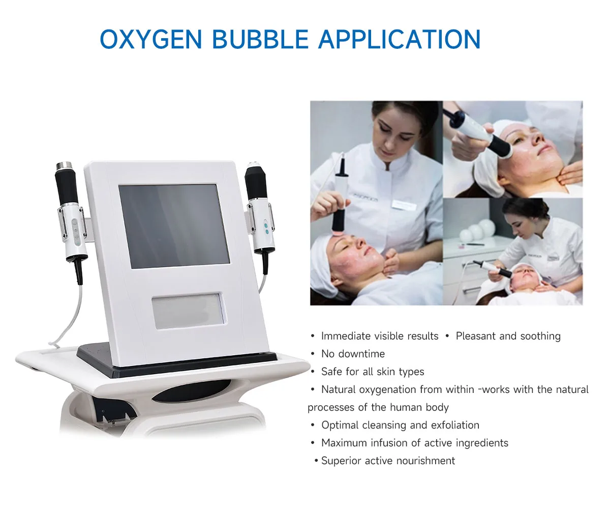 skin care machine hydro facial professionnel soin visage NEWGAGA-Machine 3 en 1 à Bulles d'Oxygène Ultrasoniques, Soins du Visage, Blanchiment, Thérapie par Oxygéntion au CO2, Rajeunir la Peau, Hydratant