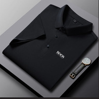 Embroidered Summer Ice Silk Polo Shirt T-Shirt New Half Sleeve Non-Marking Casual Business Thin Breathable Polo Shirt for Men