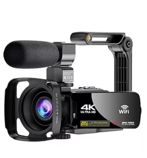 

Ultra HD 4K 56MP Vlogging Camcorder Stabilization Waterproof/Shockproof Black Digital Camera Rechargeable