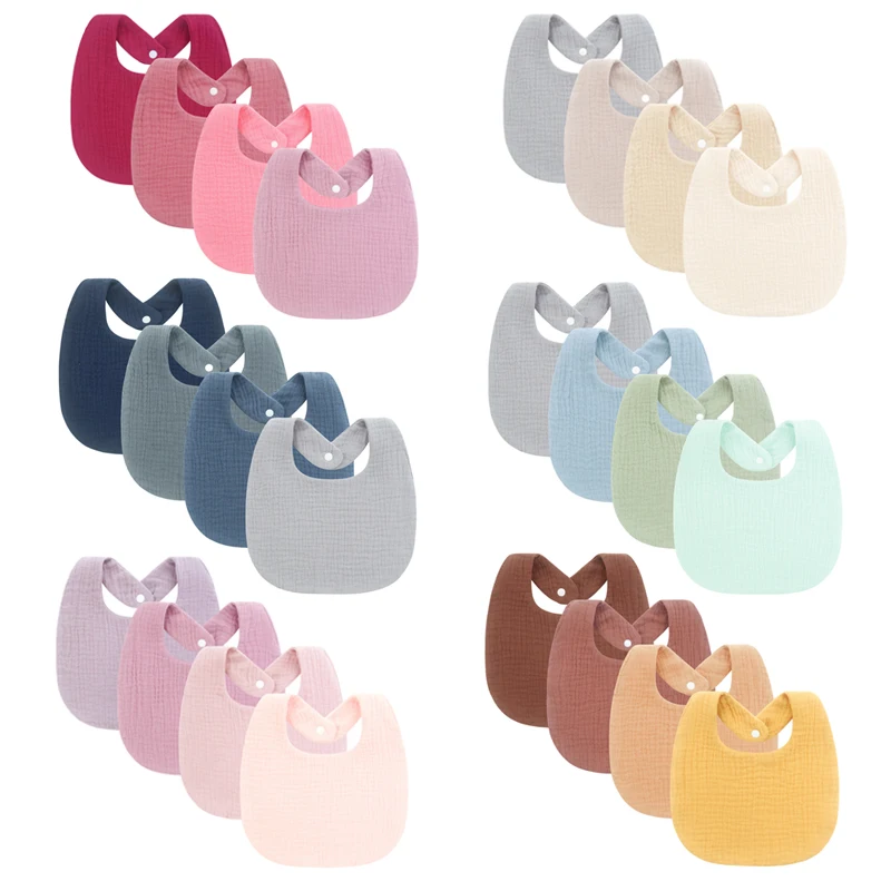 

Набор из 4 муслиновых слюнявчиков для младенцев, мягкие хлопковые салфетки для выгула, детские фартучки, полотенца для выделения слюны, аксессуары для малышей, подарок для новорожденных