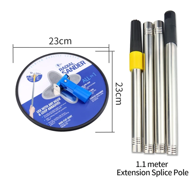 Imagem -03 - Lixadeira Drywall com Extensão Pólo Limpeza de Parede e Polimento Lixadeira Radial Circular 360 para Parede Seca & Pintura 9