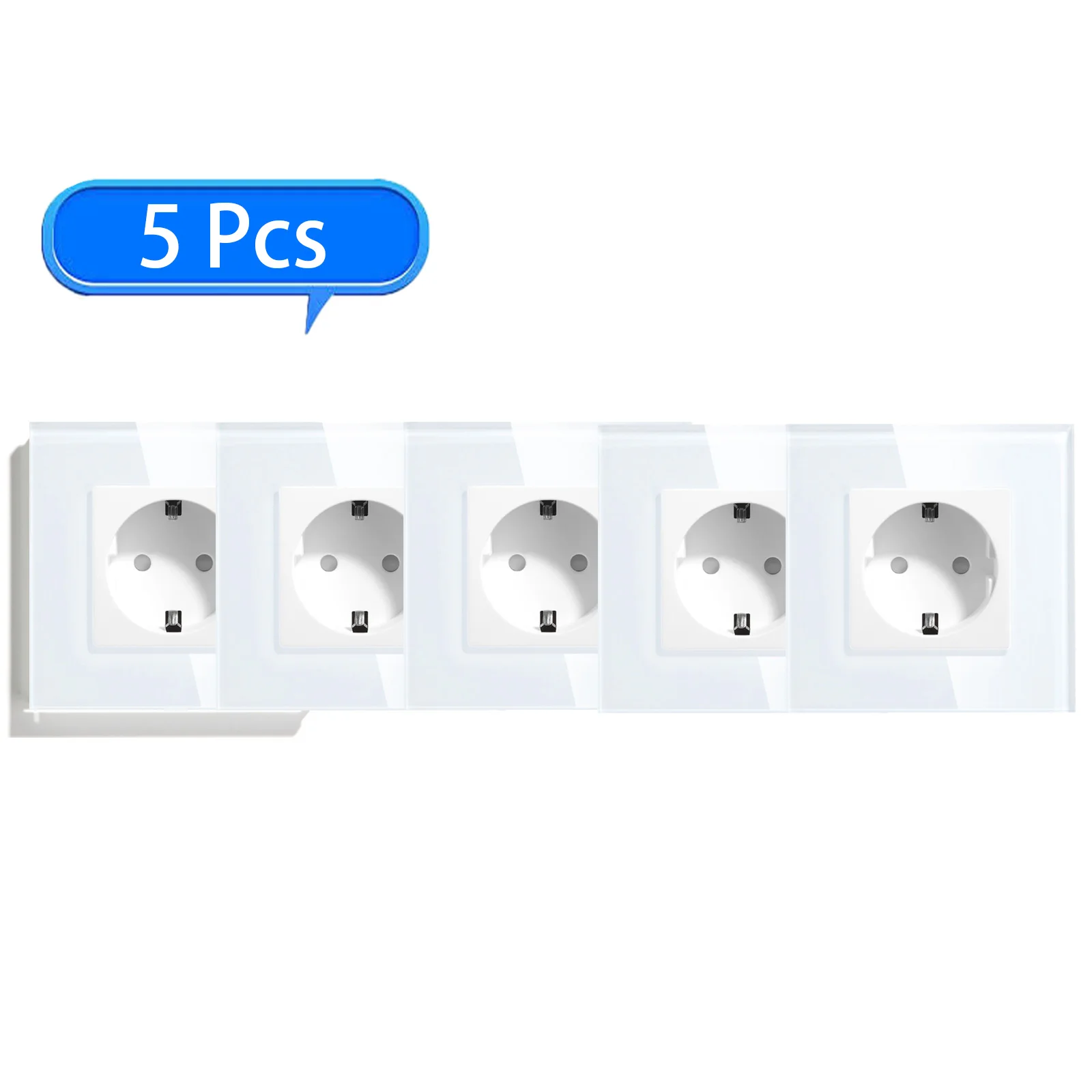 BSEED Wandsteckdose, Glasrahmen, Telefonladung, USB C, Einzelsteckdose, 16 A, EU-Standard, 110 V – 240 V, Steckdose Typ C, Wandmontage