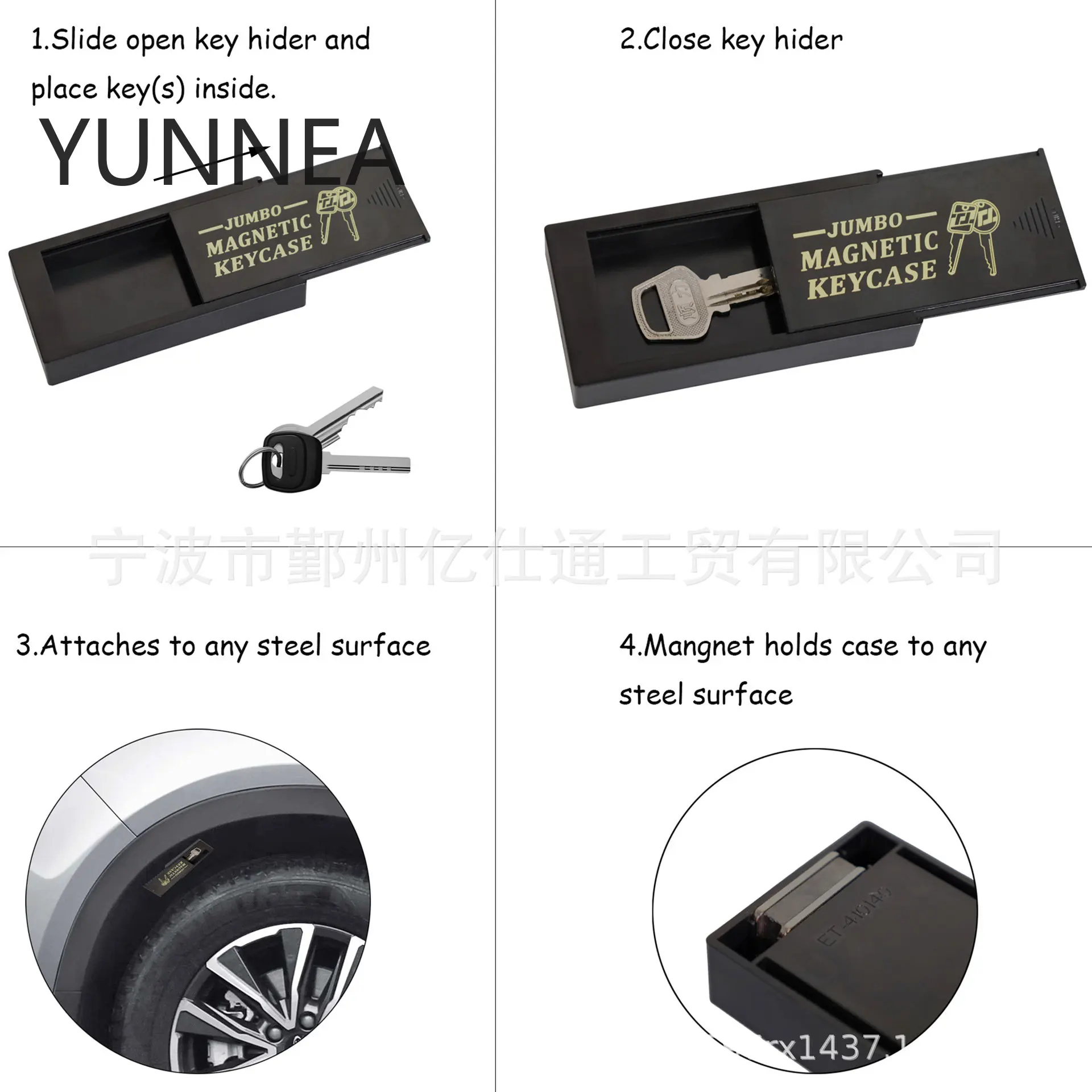 Single Magnetic Key Box Storage Box, Iron Absorber Can Be Sucked and Multiple Places Can Hide Magnet Key Box