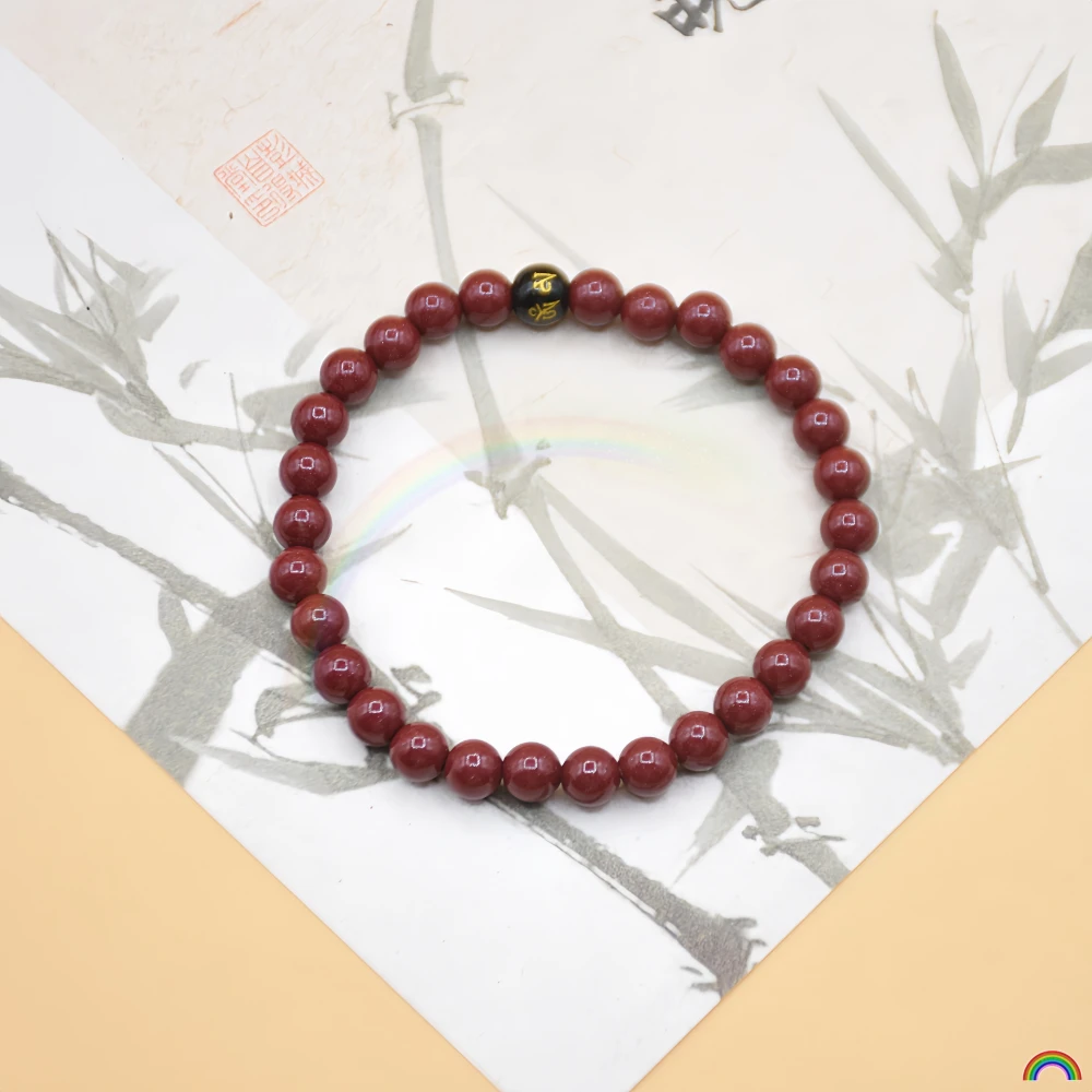 

Natural Mineral Purple Gold Sand Hand String Six Character Mantra, Pearl Transport, Women's Gift, Rwbuy Brand Design