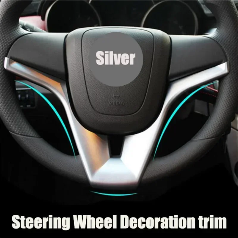 Car Accessories Fit For Chevrolet Cruze Sonic Trax Tracker Sonic ONIX AVEO Orlando Prisma Steering Wheel Trim Cover Sticker