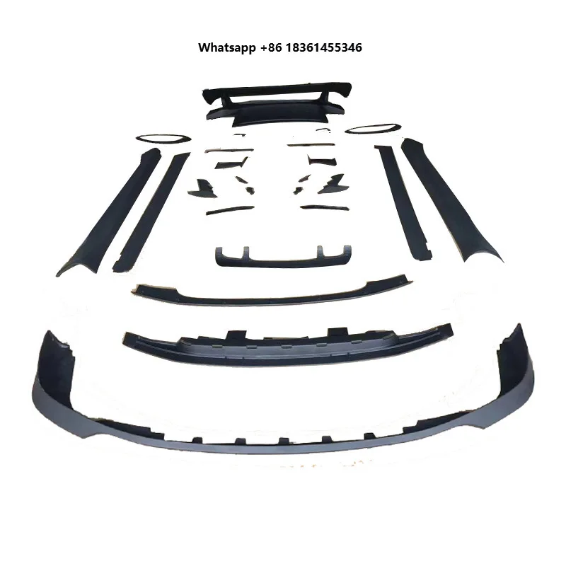 For   911 991 TECHART Style Carbon Fiber Small Body Kit (Front Lower Lip/Side Skirts/Rear Spoiler, Black Warrior Style)