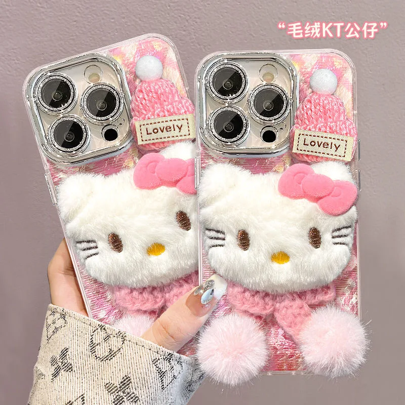 

Sweet Girls Hello Kitty Anime Kawaii MINISO Ins iphone 16 Case Cute Cartoon Apple 15 Phone Case Cover Lovely Gifts for Girls