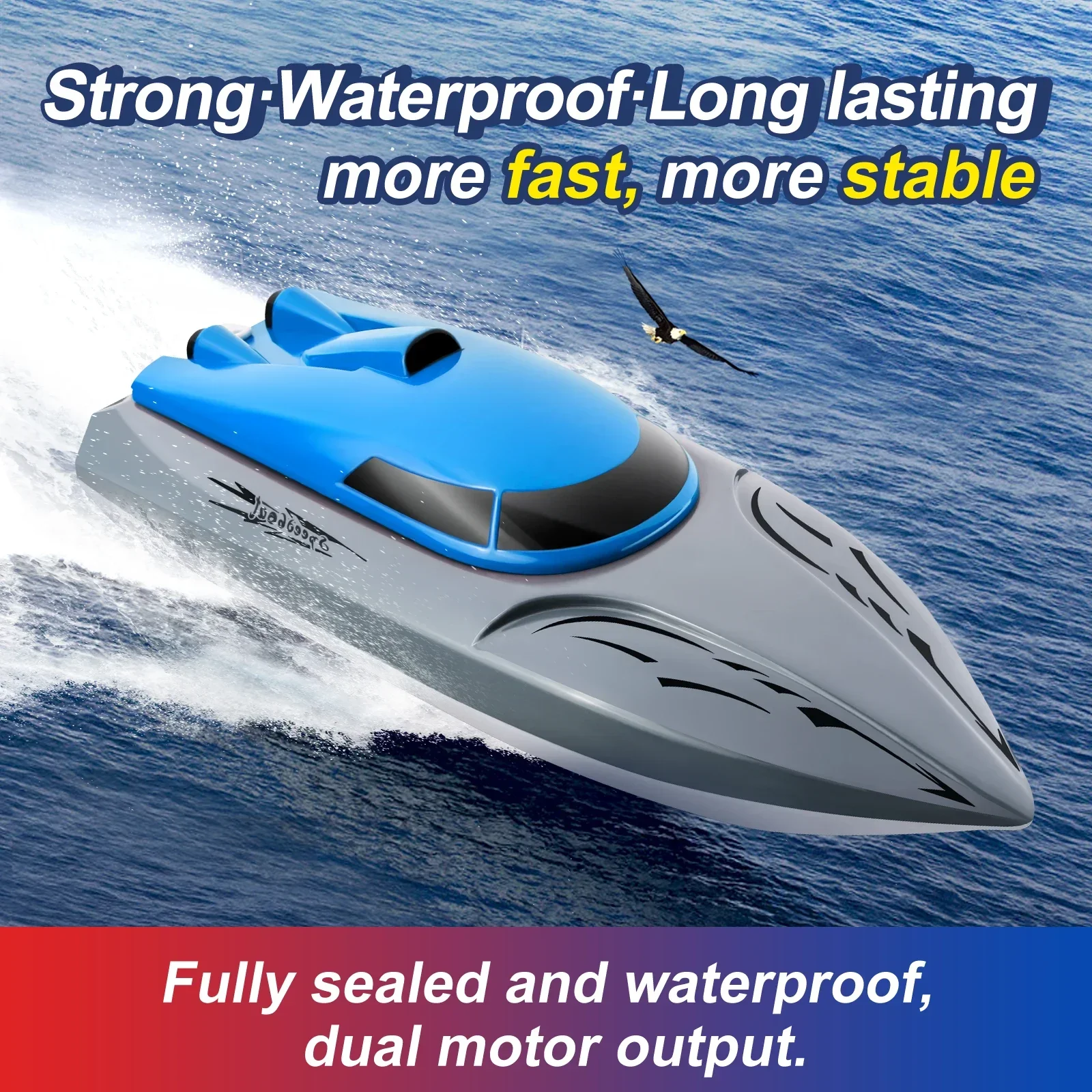 806 2.4G RC Remote Control Waterproof Toy Dual motors 20KM/h High Speed RC Boat Racing