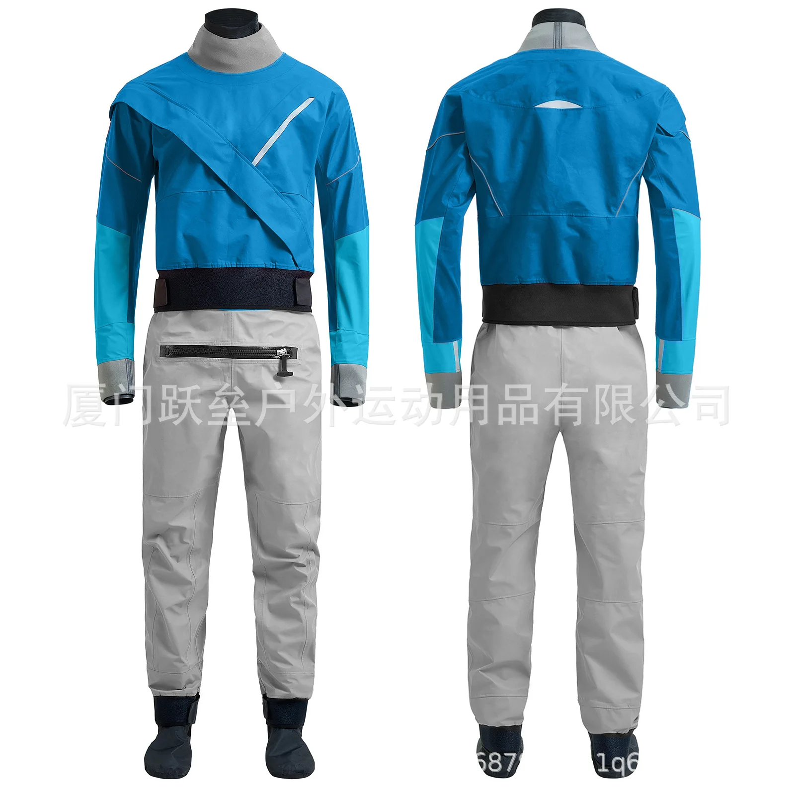 Сухой костюм для каяка для мужчин, трехслойный водонепроницаемый тканевый спортивный костюм с латексом на шее и запястье, белая водная подвеска в реке