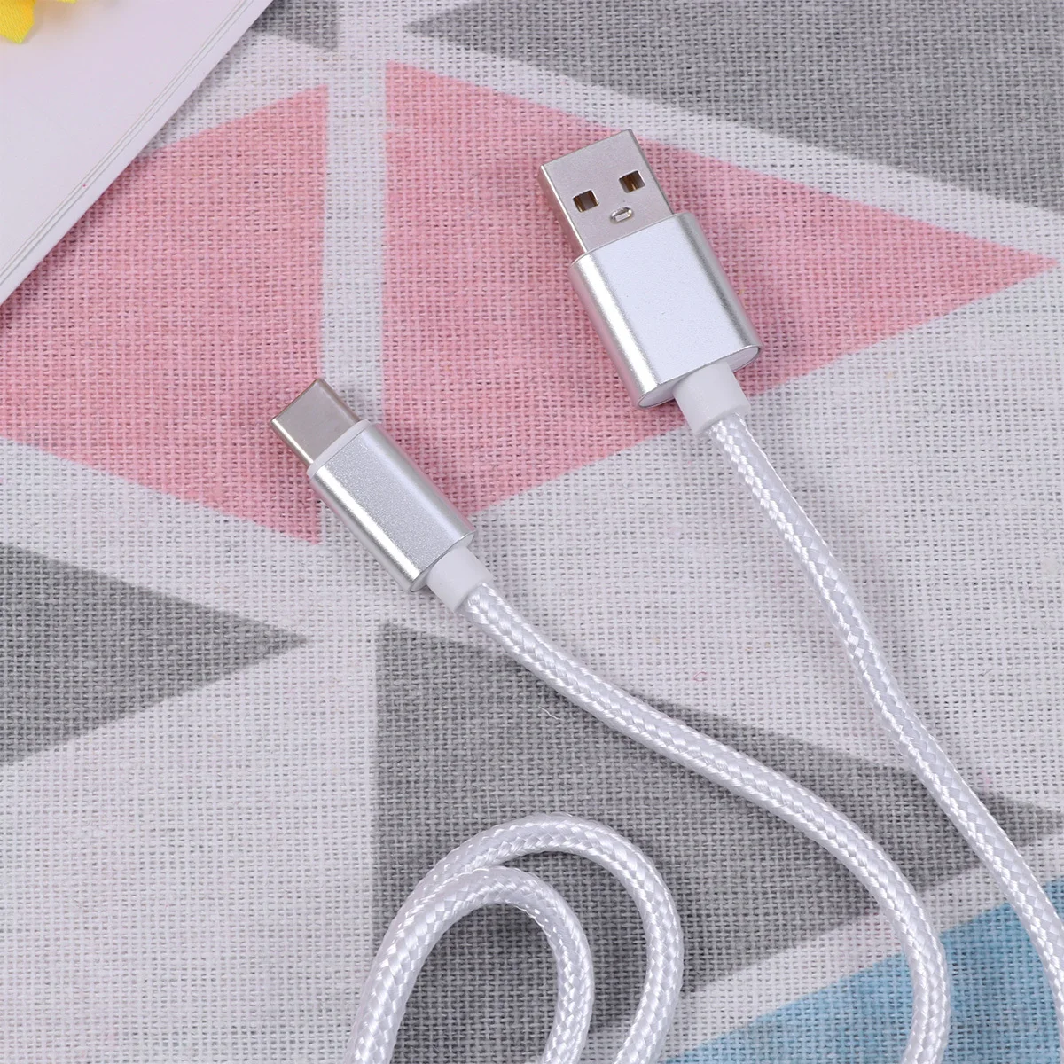 

Usb Type-C Cable 3.3Ft 1M Fast Charging Nylon Braided Durable Aluminum Connector Grey Long Cord For Universal