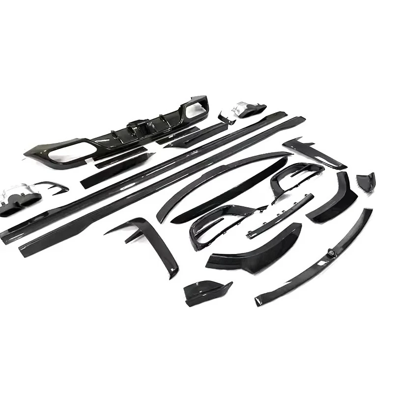 Upgrade to MSY Style Dry Carbon Fiber Front Lip Side Skirts Diffuser Rear Wing Spoiler Body Kit for W223