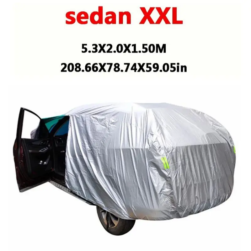 Universele Suv/Sedan Full Car Covers Buitenshuis Regen Sneeuw Bescherming Uv Auto Paraplu Zilver S-XXL Auto Case Cover