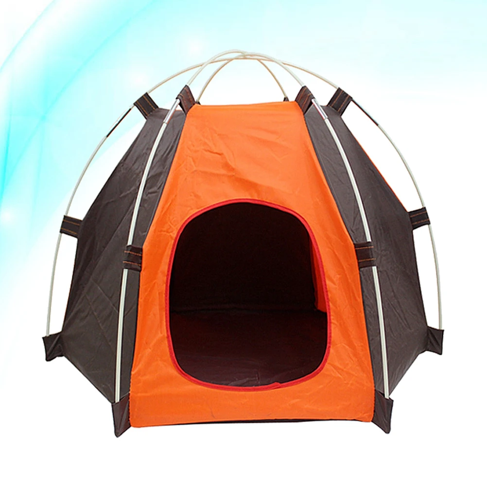 Maison intérieure pour chien, lit pour animaux de compagnie, tente pliable, Camping, Protection solaire, chat extérieur, Orange