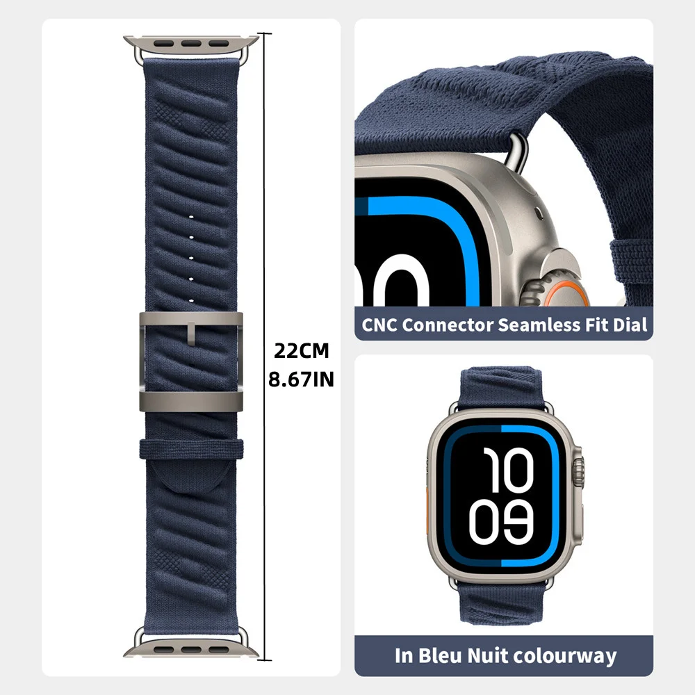 Sportarmband für Apple Watch Ultra3 49 mm En Mer Band Blau Nuit für Apple Watch Band Serie 11 46 mm SE 9 8 45 mm 44 mm 42 mm 40 41 – Detail 2