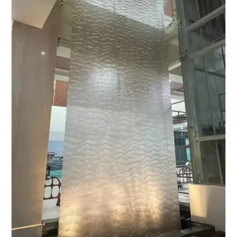 custom.Indoor Cascading Feature | Custom Stainless Steel Mesh Waterfall Curtain Wall Decor