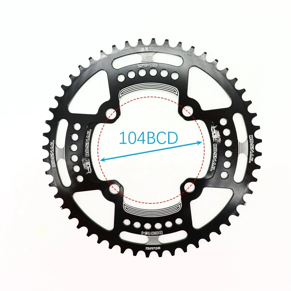 SNAIL Chainring 104BCD round 30t 32t 34t 36t 38t 40t 42t 44t 46t 48t 50t 52t tooth single tooth plate MTB Mountain bike 104 BCD