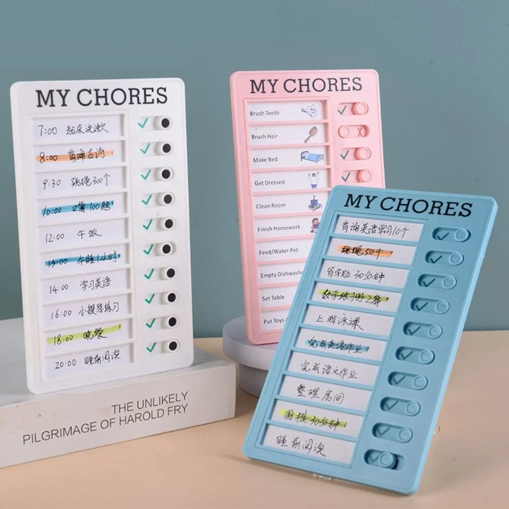 Reusable My Chores Checklist To Do List Board Memo Plastic Card Daily Planner for Kid Habit Formation Self-discipline Check List