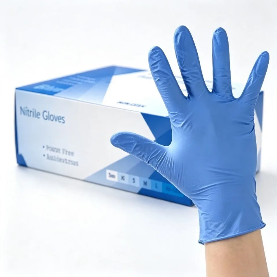 10/20/30PCS Blue Nitrile Gloves Powder Free Latex Free Gloves Ambidextrous Suitable for Kitchen Dishwashing Household Cleaning