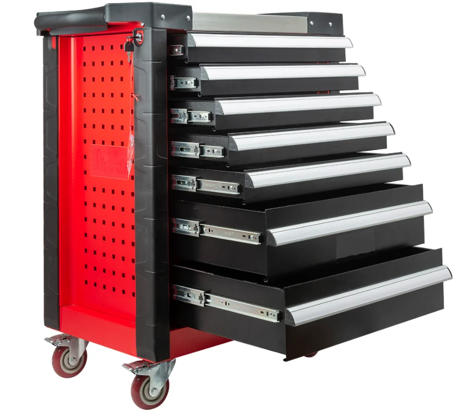 خزانة أدوات ثقيلة ذات 7 أدراج 420 قطعة أطقم أدوات صندوق أدوات متين متدحرج صندوق تخزين لمجموعات أدوات ميكانيكي المرآب