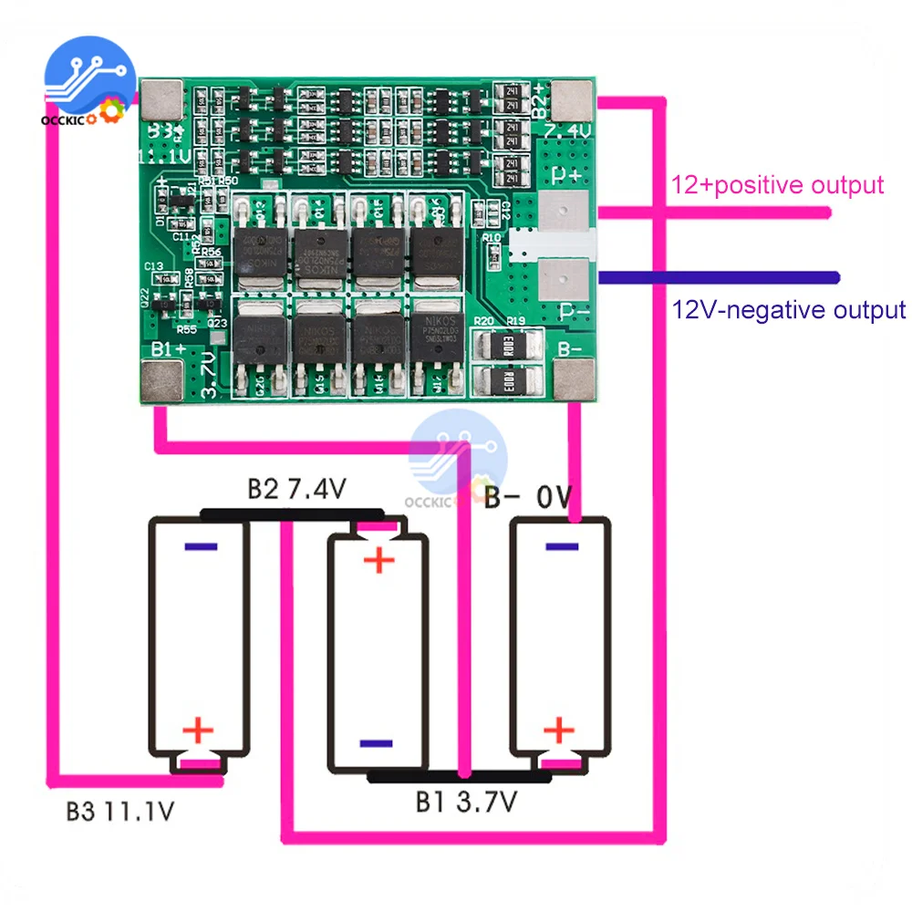 BMS 3S 40A 12V Balancer PCM 18650 płyta zabezpieczająca baterię litową 3S BMS ładowarka litowo-jonowa ładowanie z balansem na silnik do wiertarki