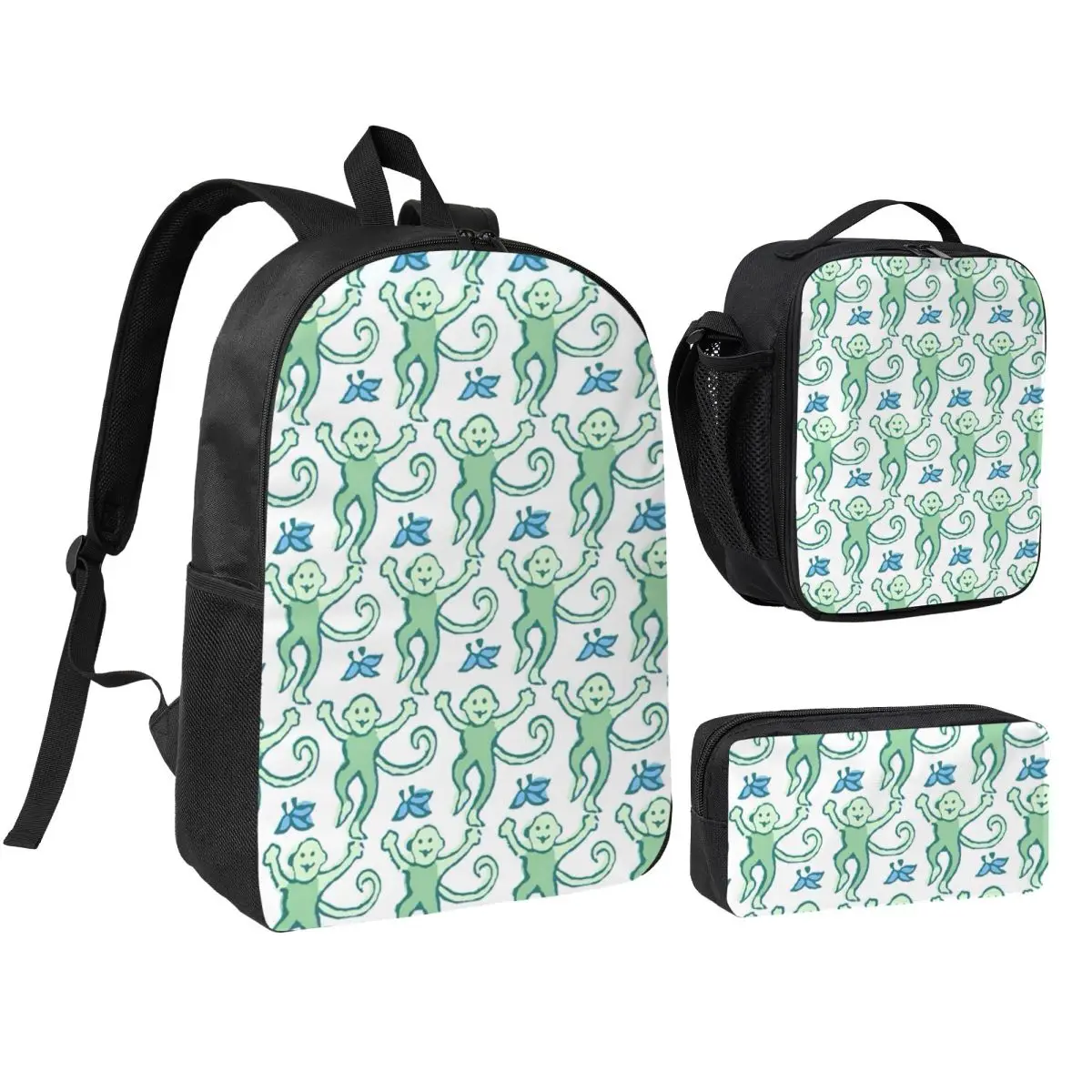 

Preppy Roller Monkeys Rabbit Anime Backpack BookBag School Bag Computer Shoulder Bags 3ps Insulated Lunch Bag Pencil Case
