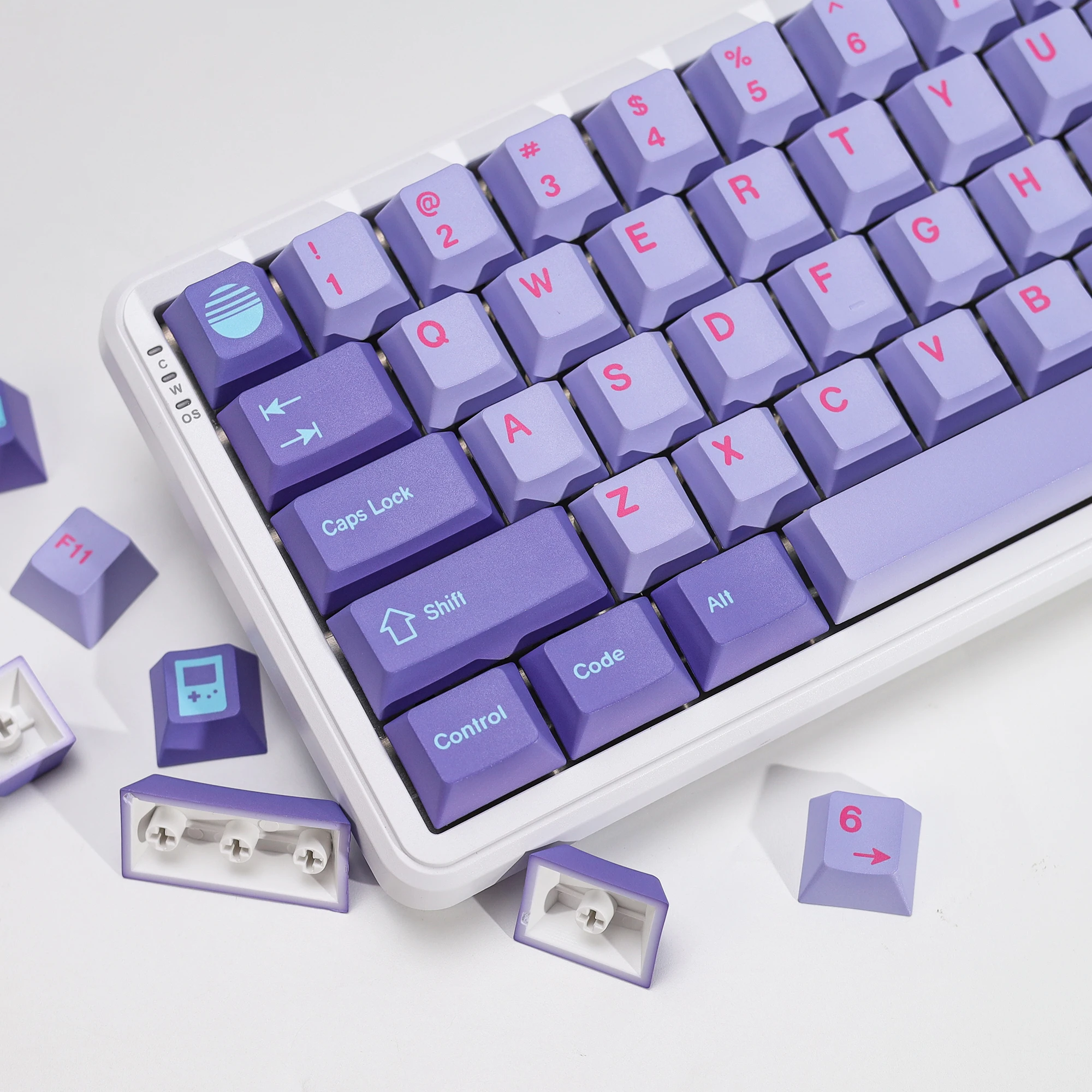 KBDiy GMK Keycaps Retro GMK Vaporwave Cherry Profile PBT Alice Keycap für 75 % magnetische Schalter Gaming Mechanisches Tastatur-Kit – Detail 21